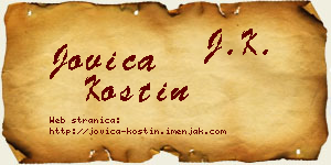 Jovica Kostin vizit kartica
